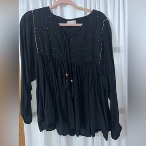 altard state black flowy boho top